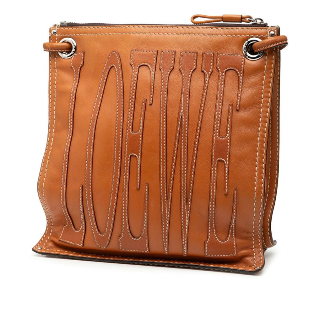 Loewe Anagram Leather Brown Bag Crossbody Brown